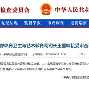 开云-教育部体育卫生与艺术教育司司长王登峰被查